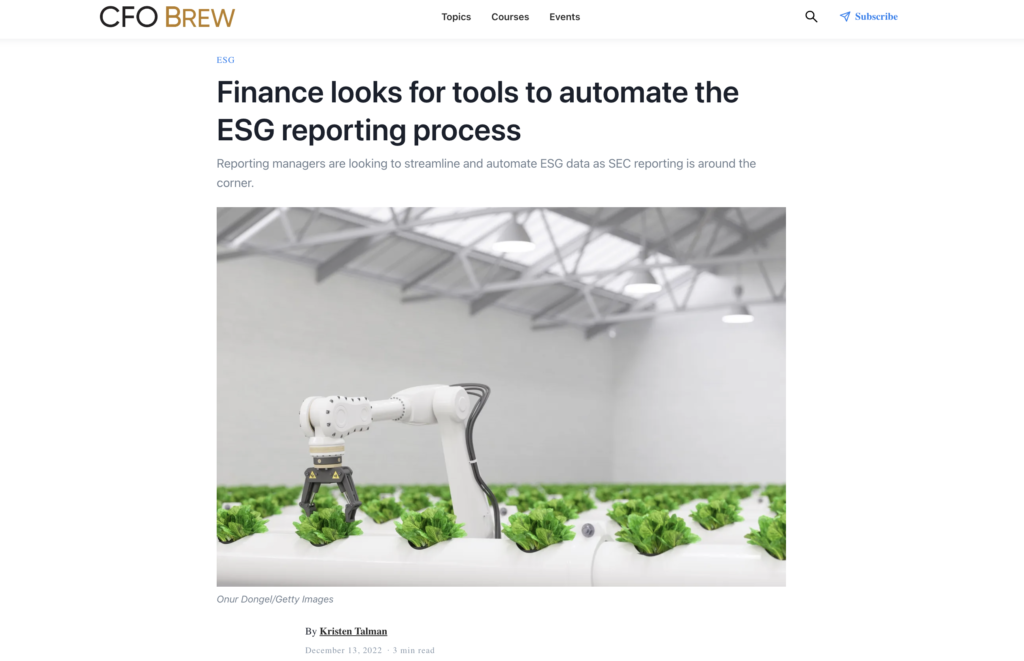 automate the ESG reporting process